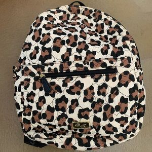 Betsey Johnson Cheetah print hooded backpack